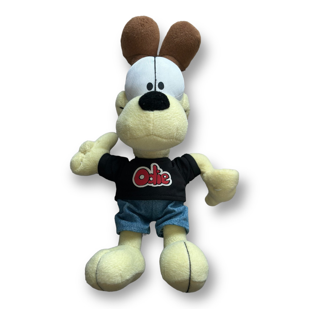 'Odie' Stuffed Plush Dog Paws Nanco "Garfield & Odie" Punk Skater Red Hat 13.5"